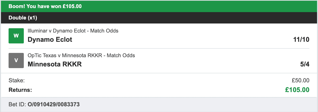 eSport Money Makers - Winner Double - 2022-12-02