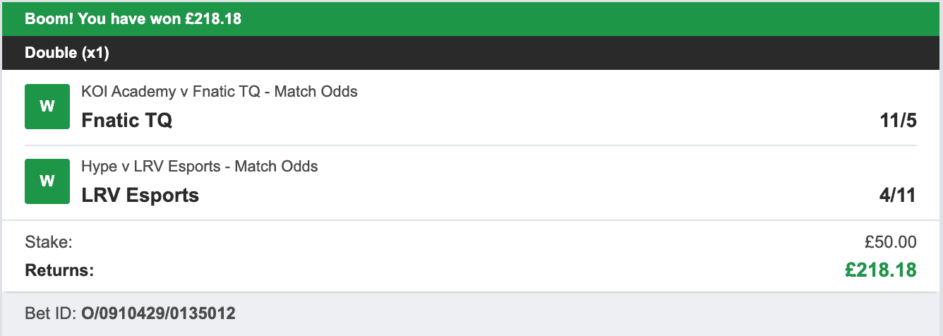 eSport Money Makers - Winner Double - 2023-07-11